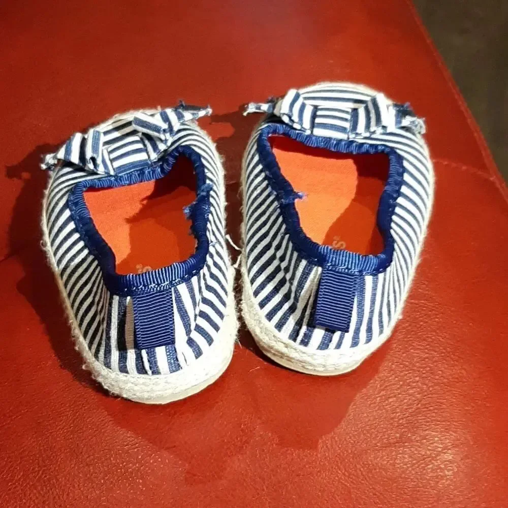 Carter's Blue and White Striped Shoes